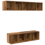 Conjunto de mueble de TV 4 pcs Madera antigua