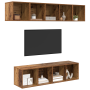 Conjunto de mueble de TV 4 pcs Madera antigua