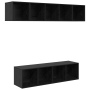Conjunto de mueble de TV 4 pcs Roble negro 37 x 37 x 142.5 cm