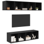 Conjunto de mueble de TV 4 pcs Roble negro 37 x 37 x 142.5 cm