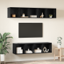 Conjunto de mueble de TV 4 pcs Roble negro 37 x 37 x 142.5 cm