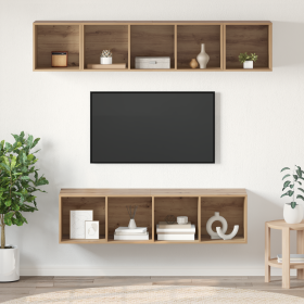 Conjunto de mueble de TV 4 pcs Roble artisan 37 x 37 x 142.5 cm