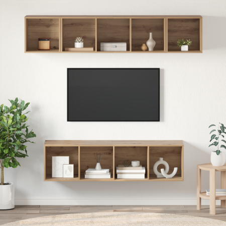 Conjunto de mueble de TV 4 pcs Roble artisan 37 x 37 x 142.5 cm