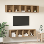 Conjunto de mueble de TV 4 pcs Roble artisan 37 x 37 x 142.5 cm