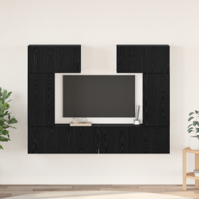 Conjunto de mueble de TV 6 pcs Roble negro 80 x 30 x 30 cm