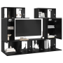 Conjunto de mueble de TV 6 pcs Roble negro 80 x 30 x 30 cm