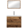 Juego de muebles de baño 3 pcs Madera antigua 60 x 38.5 x 45 cm