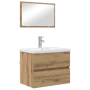 Juego de muebles de baño 3 pcs Roble negro 60 x 38.5 x 45 cm