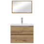 Juego de muebles de baño 3 pcs Roble negro 60 x 38.5 x 45 cm