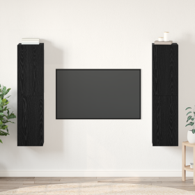 Conjunto de mueble de TV 4 pcs Roble negro 30.5 x 30 x 60 cm