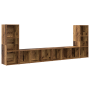 Gabinete de TV 4 pcs Madera envejecida 37 x 35 x 107.5 cm