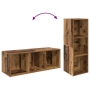 Gabinete de TV 4 pcs Madera envejecida 37 x 35 x 107.5 cm