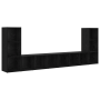 Gabinete de TV con estante 4 pcs Roble negro 37 x 35 x 107.5 cm