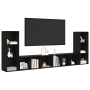 Gabinete de TV con estante 4 pcs Roble negro 37 x 35 x 107.5 cm