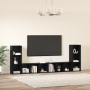 Gabinete de TV con estante 4 pcs Roble negro 37 x 35 x 107.5 cm