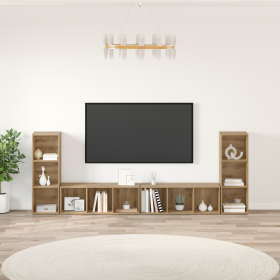 Gabinete de TV 4 pcs Roble artesanal 37 x 35 x 107.5 cm