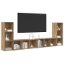 Gabinete de TV 4 pcs Roble artesanal 37 x 35 x 107.5 cm