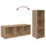 Gabinete de TV 4 pcs Roble artesanal 37 x 35 x 107.5 cm