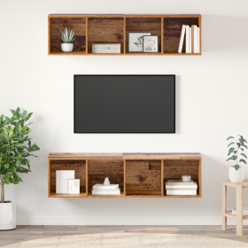 Conjunto de mueble de TV 2 pcs Madera antigua
