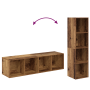 Conjunto de mueble de TV 2 pcs Madera antigua