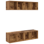 Mueble de TV de Pared 4 pcs Madera antigua 37 x 37 x 72 cm