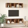 Mueble de TV de Pared 4 pcs Madera antigua 37 x 37 x 72 cm