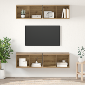 Mueble de TV de Pared 4 pcs Roble artisan 37 x 37 x 72 cm