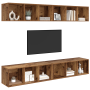 Mueble de TV de Pared 4 pcs Madera antigua 37 x 37 x 107.5 cm