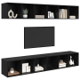 Mueble de TV de Pared 4 pcs Roble negro 37 x 37 x 107.5 cm
