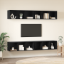 Mueble de TV de Pared 4 pcs Roble negro 37 x 37 x 107.5 cm