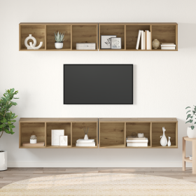 Mueble de TV de Pared 4 pcs Roble artisan 37 x 37 x 107.5 cm