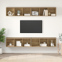 Mueble de TV de Pared 4 pcs Roble artisan 37 x 37 x 107.5 cm