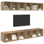 Mueble de TV de Pared 4 pcs Roble artisan 37 x 37 x 107.5 cm