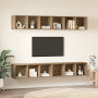 Mueble de TV de Pared 4 pcs Roble artisan 37 x 37 x 107.5 cm