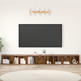 Gabinete de TV 3 pcs Madera antigua 37 x 35 x 107.5 cm