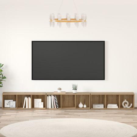 Gabinete de TV 3 pcs Roble artisan 37 x 35 x 107.5 cm