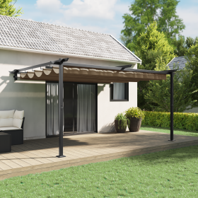 Gazebo Montado en la Pared Taupé 3 x 4 m Acero