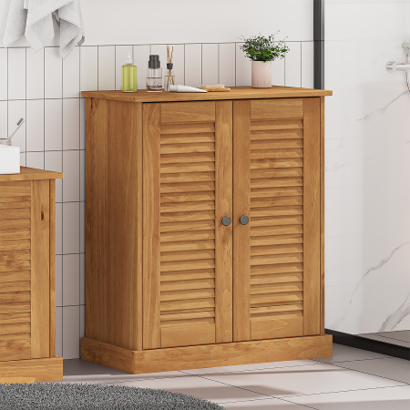 Gabinete de Baño con almacenamiento Marrón miel 68 x 34 x 80 cm