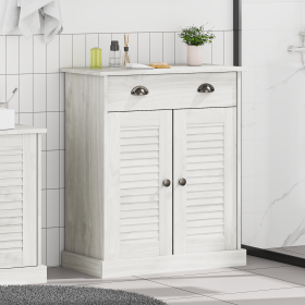 Gabinete de Baño Blanco 68 x 34 x 80 cm Madera maciza de pino