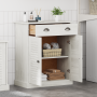 Gabinete de Baño Blanco 68 x 34 x 80 cm Madera maciza de pino