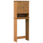 Mueble de baño con estante con almacenamiento con puerta Marrón