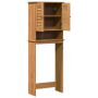 Mueble de baño con estante con almacenamiento con puerta Marrón