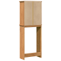 Mueble de baño con estante con almacenamiento con puerta Marrón