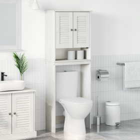 Mueble de baño Blanco 60 x 27 x 161 cm Madera maciza de pino