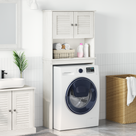 Armario para lavadora con estante Blanco 72.5 x 27 x 161 cm