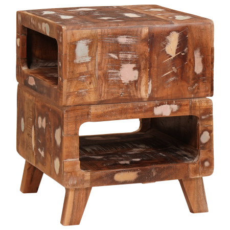 Mesas auxiliares con estante Multicolor madera maciza reciclada