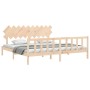 Bed frame with solid wood headboard 200x200 cm by vidaXL, Beds and slatted bases - Ref: Foro24-3193486, Price: 147,18 €, Disc...