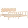 Bed frame with solid wood headboard 200x200 cm by vidaXL, Beds and slatted bases - Ref: Foro24-3193486, Price: 147,18 €, Disc...