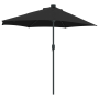 Parasol de jardín Negro 294 x 150 x 223 cm tela