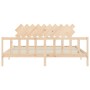 Bed frame with solid wood headboard 200x200 cm by vidaXL, Beds and slatted bases - Ref: Foro24-3193486, Price: 147,18 €, Disc...